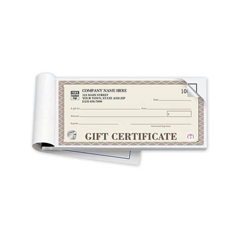 gift certificate books for business.